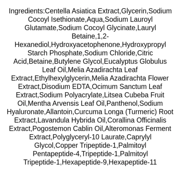 mixsoon-centella-cleansing-foam-ingredients