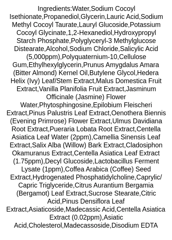 sungboon-editor-centell-lacto-ac-less-clearing-foam-cleanser-ingredients