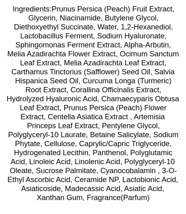 anua-peach-70-niacin-serum-ingredients