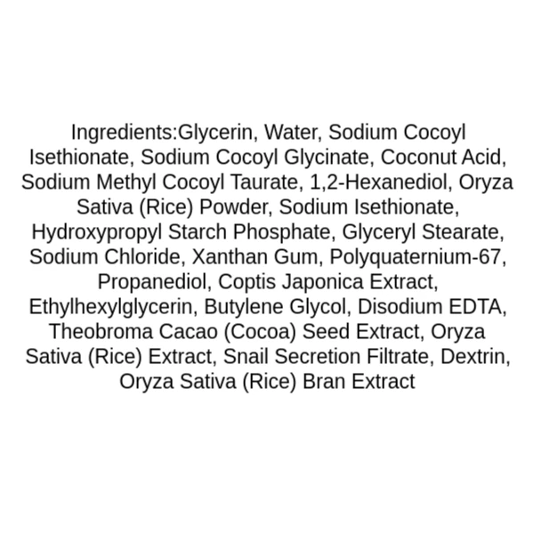 arencia-rice-mucin-cleanser-ingredients