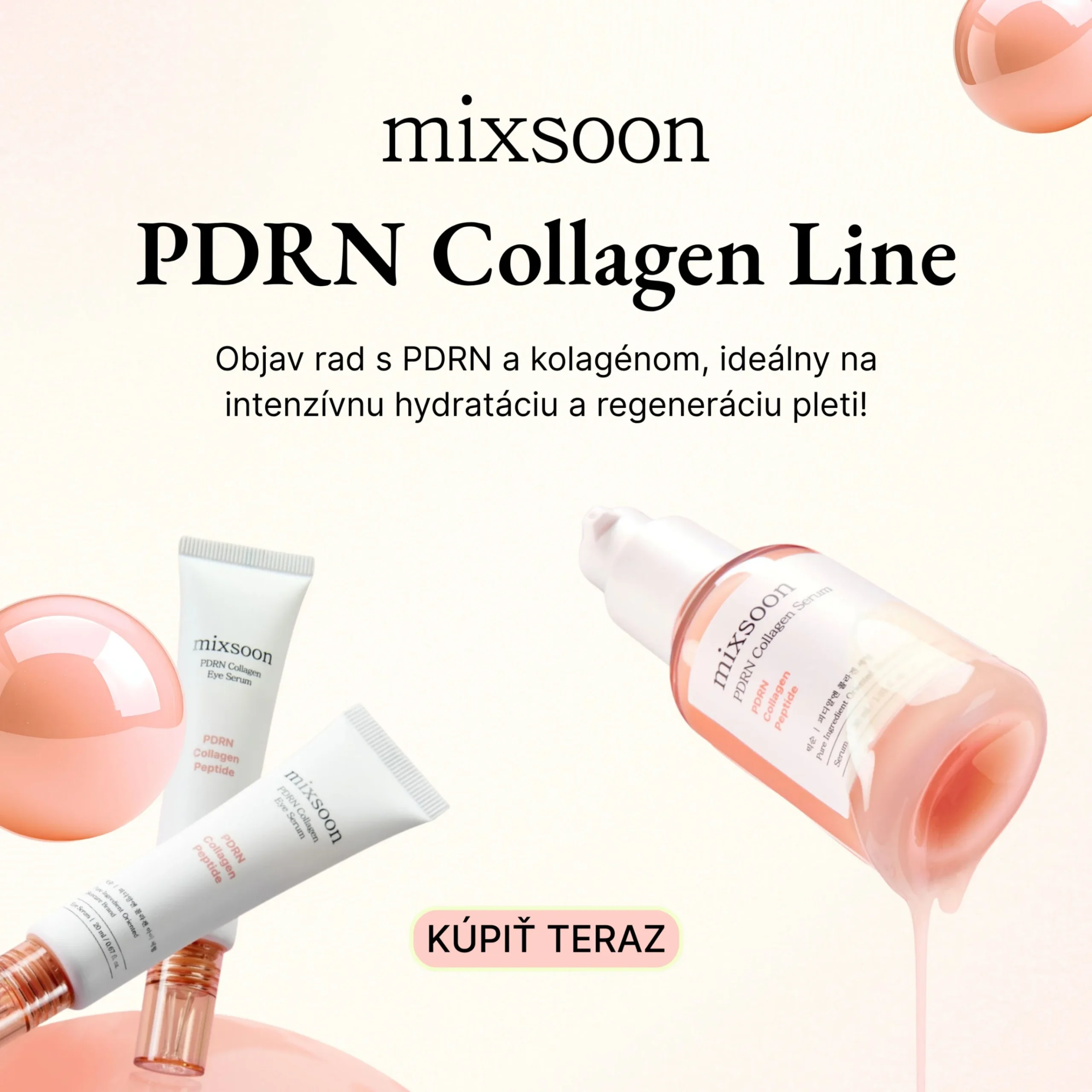 Kozmetika mixsoon PDRN Collagen Line na intenzívnu hydratáciu a regeneráciu pleti