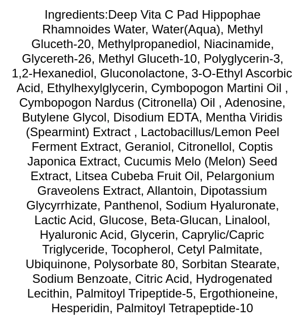 medicube-deep-vita-c-pad-ingredients